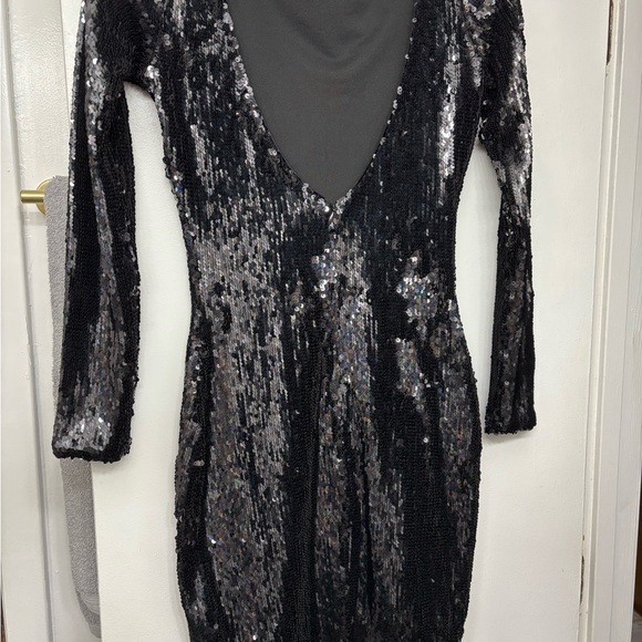 Black Sequin Dress the Population XS Cocktail dress - Picture 3 of 4